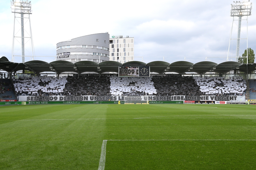 Sturm Graz - WSG Tirol
Oesterreichische Fussball Bundesliga, 8. Runde, SK Sturm Graz - WSG Tirol, Stadion Liebenau Graz, 19.09.2021. 

Foto zeigt Fans von Sturm mit einer Choreografie
