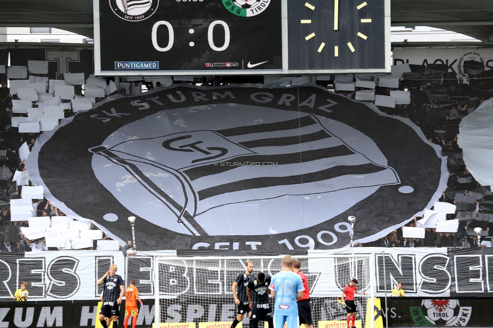 Sturm Graz - WSG Tirol
Oesterreichische Fussball Bundesliga, 8. Runde, SK Sturm Graz - WSG Tirol, Stadion Liebenau Graz, 19.09.2021. 

Foto zeigt Fans von Sturm mit einer Choreografie
