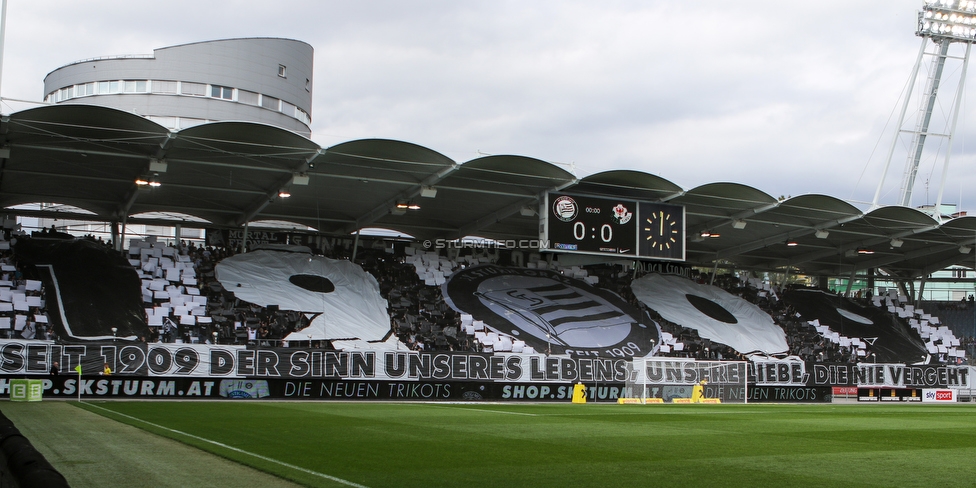 Sturm Graz - WSG Tirol
Oesterreichische Fussball Bundesliga, 8. Runde, SK Sturm Graz - WSG Tirol, Stadion Liebenau Graz, 19.09.2021. 

Foto zeigt Fans von Sturm mit einer Choreografie
