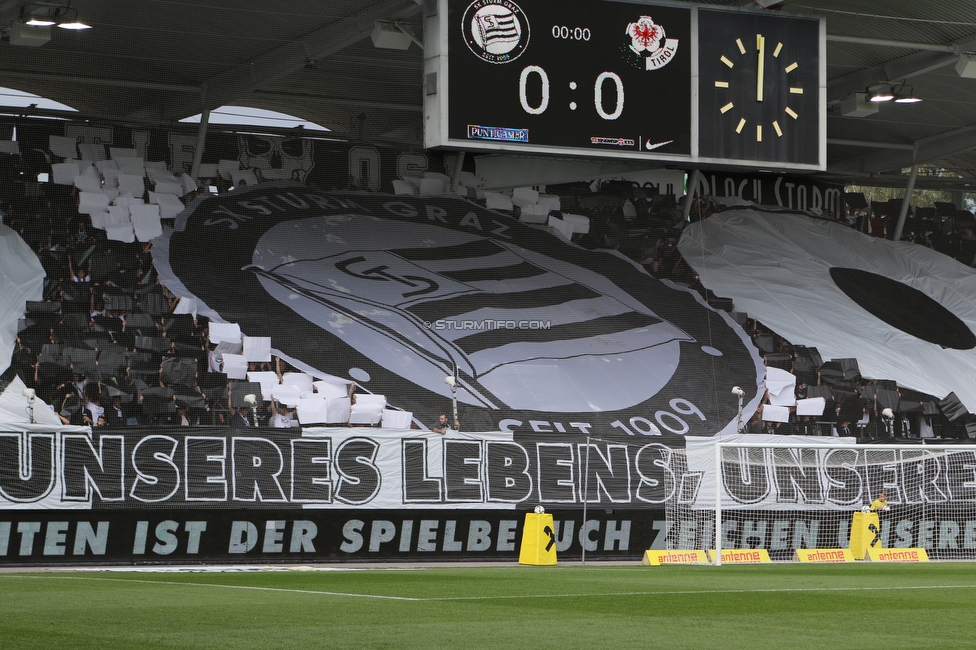 Sturm Graz - WSG Tirol
Oesterreichische Fussball Bundesliga, 8. Runde, SK Sturm Graz - WSG Tirol, Stadion Liebenau Graz, 19.09.2021. 

Foto zeigt Fans von Sturm mit einer Choreografie
