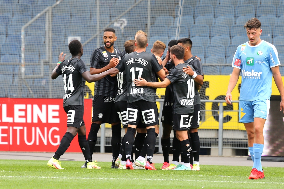 Sturm Graz - WSG Tirol
Oesterreichische Fussball Bundesliga, 8. Runde, SK Sturm Graz - WSG Tirol, Stadion Liebenau Graz, 19.09.2021. 

Foto zeigt Amadou Dante (Sturm), Gregory Wuethrich (Sturm), Lukas Jaeger (Sturm), Otar Kiteishvili (Sturm) und Manprit Sarkaria (Sturm)
Schlüsselwörter: torjubel