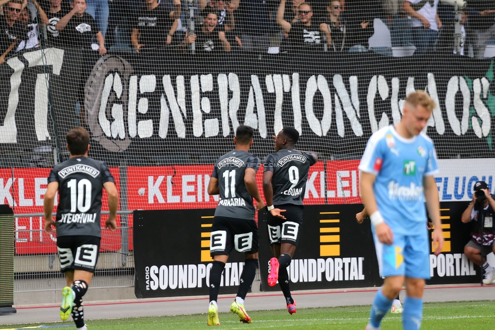 Sturm Graz - WSG Tirol
Oesterreichische Fussball Bundesliga, 8. Runde, SK Sturm Graz - WSG Tirol, Stadion Liebenau Graz, 19.09.2021. 

Foto zeigt Otar Kiteishvili (Sturm), Manprit Sarkaria (Sturm) und Kelvin Yeboah (Sturm)
Schlüsselwörter: torjubel