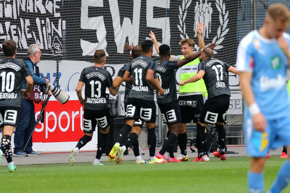 Sturm Graz - WSG Tirol
Oesterreichische Fussball Bundesliga, 8. Runde, SK Sturm Graz - WSG Tirol, Stadion Liebenau Graz, 19.09.2021. 

Foto zeigt Otar Kiteishvili (Sturm), Jakob Jantscher (Sturm), Manprit Sarkaria (Sturm), Kelvin Yeboah (Sturm) und Ivan Ljubic (Sturm)
Schlüsselwörter: torjubel