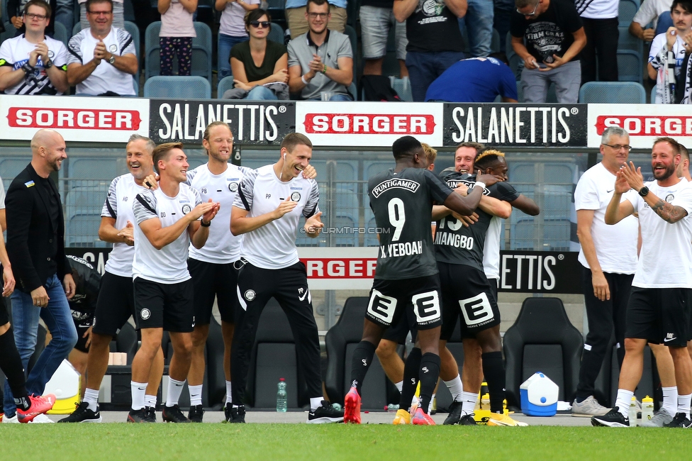 Sturm Graz - WSG Tirol
Oesterreichische Fussball Bundesliga, 8. Runde, SK Sturm Graz - WSG Tirol, Stadion Liebenau Graz, 19.09.2021. 

Foto zeigt Anderson Niangbo (Sturm)
Schlüsselwörter: torjubel