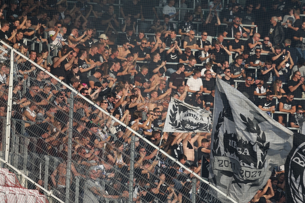 Rapid Wien - Sturm Graz
Oesterreichische Fussball Bundesliga, 9. Runde, SK Rapid Wien - SK Sturm Graz, Weststadion Wien, 26.09.2021. 

Foto zeigt Fans von Sturm
