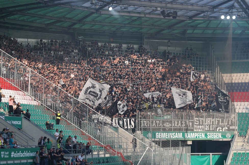 Rapid Wien - Sturm Graz
Oesterreichische Fussball Bundesliga, 9. Runde, SK Rapid Wien - SK Sturm Graz, Weststadion Wien, 26.09.2021. 

Foto zeigt Fans von Sturm
