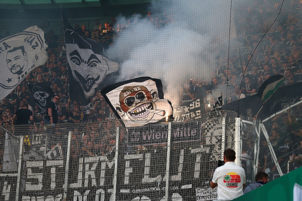 Rapid Wien - Sturm Graz
Oesterreichische Fussball Bundesliga, 9. Runde, SK Rapid Wien - SK Sturm Graz, Weststadion Wien, 26.09.2021. 

Foto zeigt Fans von Sturm
Schlüsselwörter: pyrotechnik