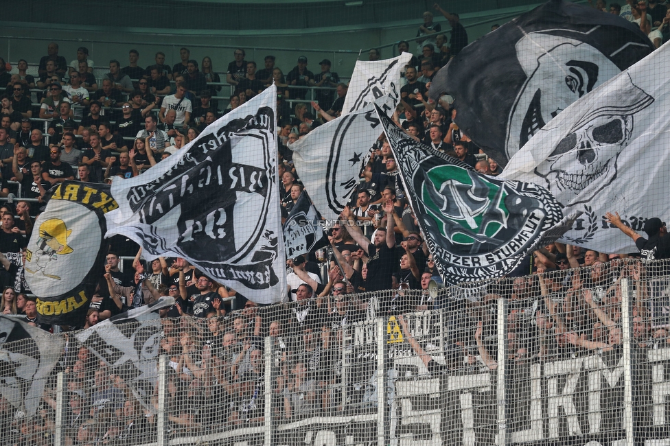 Rapid Wien - Sturm Graz
Oesterreichische Fussball Bundesliga, 9. Runde, SK Rapid Wien - SK Sturm Graz, Weststadion Wien, 26.09.2021. 

Foto zeigt Fans von Sturm
