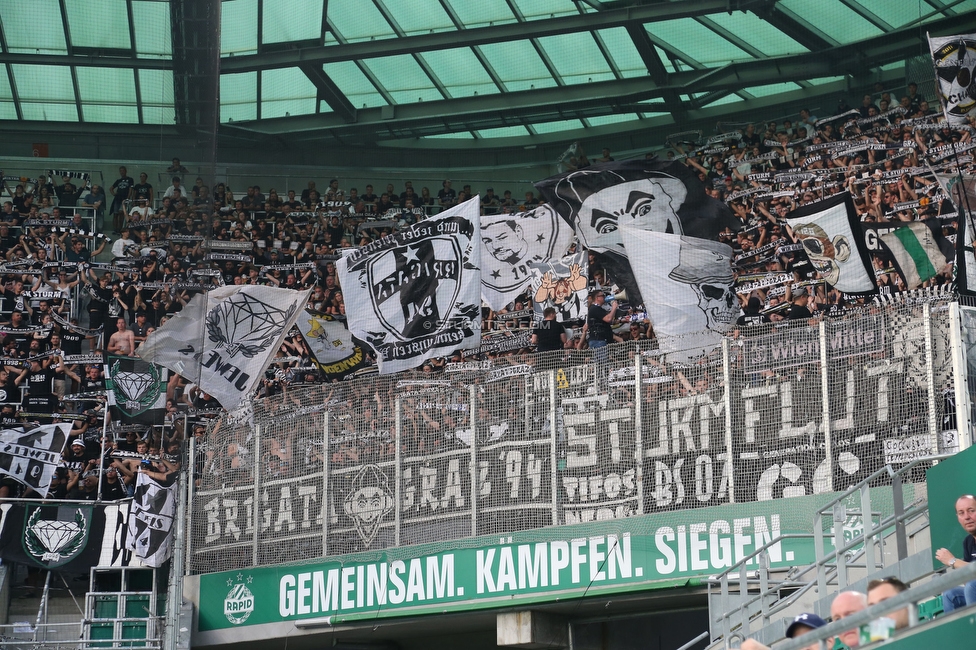 Rapid Wien - Sturm Graz
Oesterreichische Fussball Bundesliga, 9. Runde, SK Rapid Wien - SK Sturm Graz, Weststadion Wien, 26.09.2021. 

Foto zeigt Fans von Sturm
Schlüsselwörter: schals