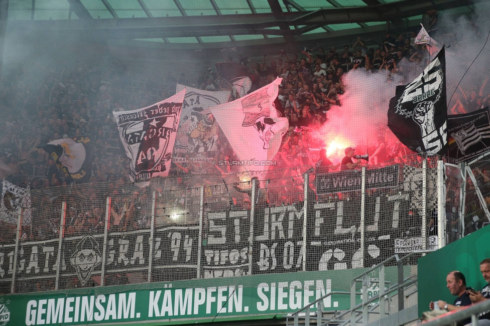 Rapid Wien - Sturm Graz
Oesterreichische Fussball Bundesliga, 9. Runde, SK Rapid Wien - SK Sturm Graz, Weststadion Wien, 26.09.2021. 

Foto zeigt Fans von Sturm
Schlüsselwörter: pyrotechnik