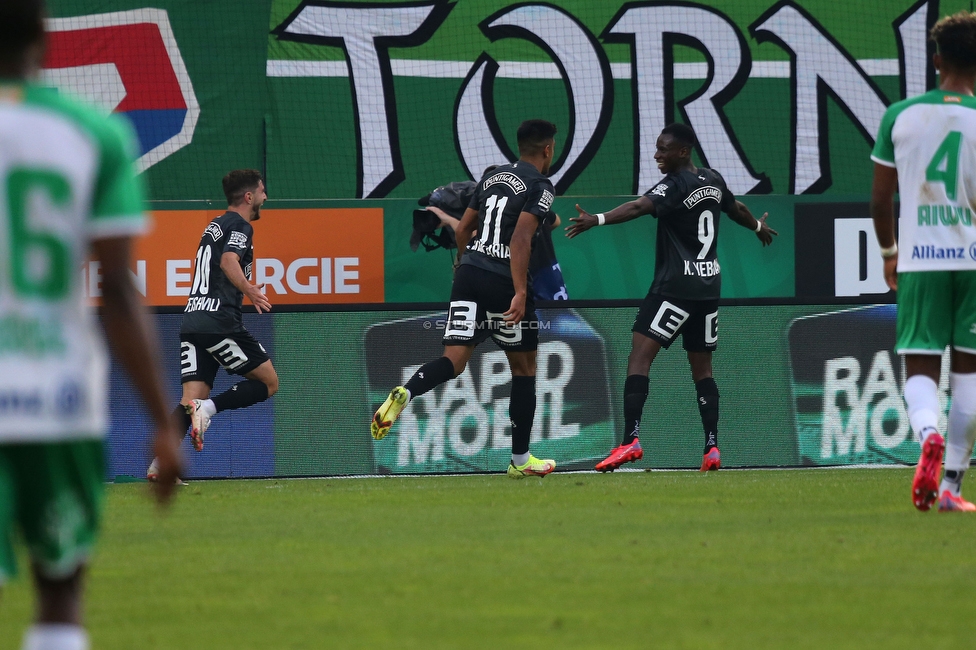 Rapid Wien - Sturm Graz
Oesterreichische Fussball Bundesliga, 9. Runde, SK Rapid Wien - SK Sturm Graz, Weststadion Wien, 26.09.2021. 

Foto zeigt Otar Kiteishvili (Sturm), Manprit Sarkaria (Sturm) und Kelvin Yeboah (Sturm)
Schlüsselwörter: torjubel