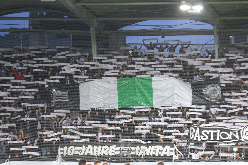 Sturm Graz - Eindhoven
UEFA Europa League Gruppenphase 2. Spieltag, SK Sturm Graz - PSV Eindhoven, Stadion Liebenau, Graz, 30.09.2021. 

Foto zeigt Fans von Sturm mit einer Choreografie
