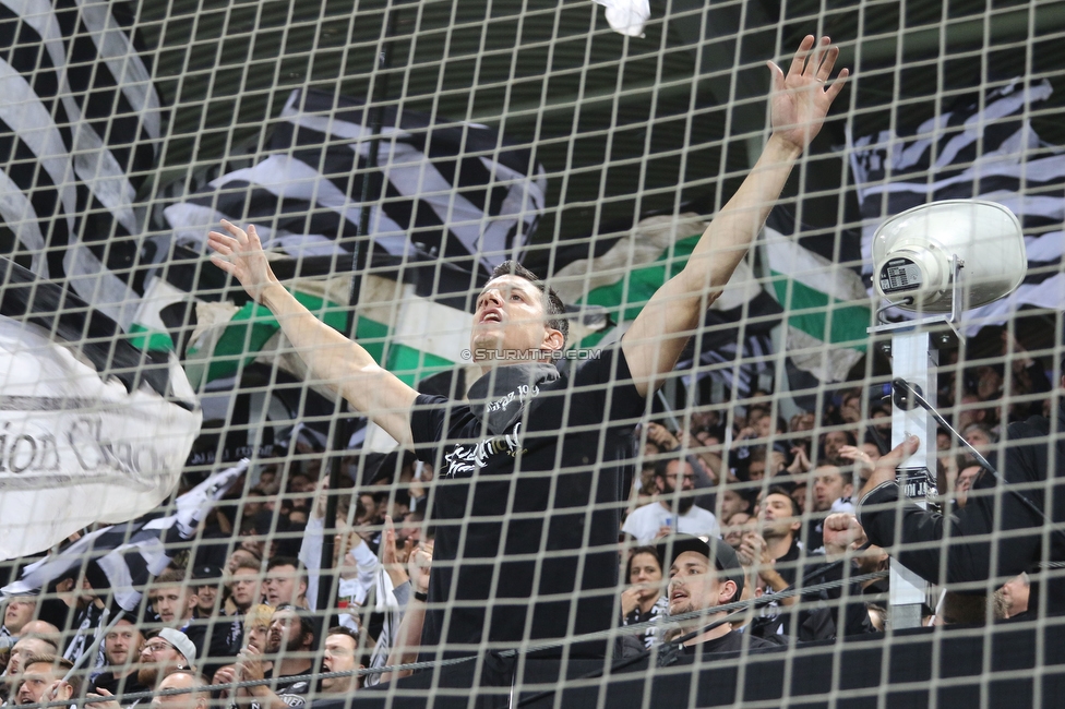 Sturm Graz - Eindhoven
UEFA Europa League Gruppenphase 2. Spieltag, SK Sturm Graz - PSV Eindhoven, Stadion Liebenau, Graz, 30.09.2021. 

Foto zeigt Fans von Sturm
