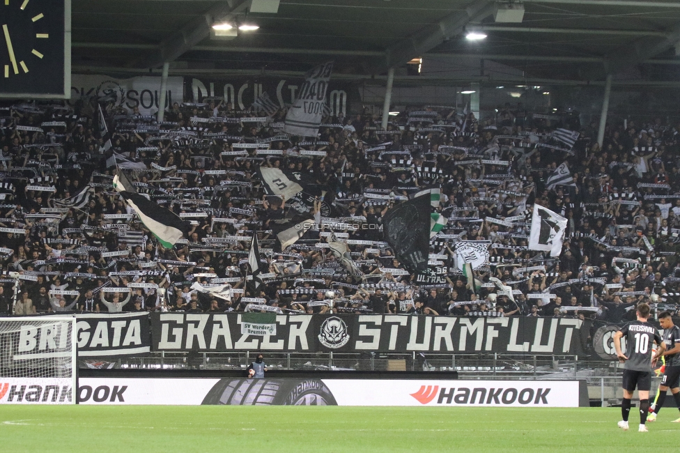 Sturm Graz - Eindhoven
UEFA Europa League Gruppenphase 2. Spieltag, SK Sturm Graz - PSV Eindhoven, Stadion Liebenau, Graz, 30.09.2021. 

Foto zeigt Otar Kiteishvili (Sturm)
