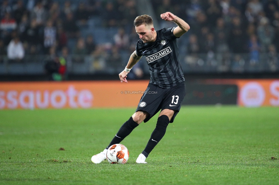 Sturm Graz - Eindhoven
UEFA Europa League Gruppenphase 2. Spieltag, SK Sturm Graz - PSV Eindhoven, Stadion Liebenau, Graz, 30.09.2021. 

Foto zeigt Jakob Jantscher (Sturm)
