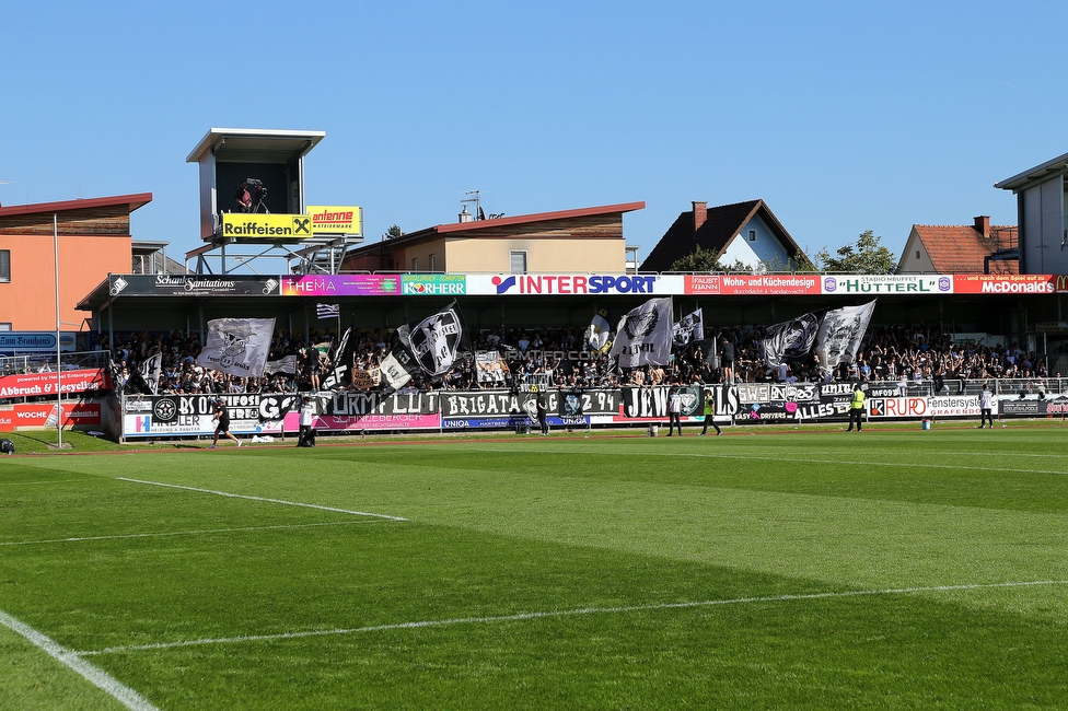 Hartberg - Sturm Graz
Oesterreichische Fussball Bundesliga, 10. Runde, TSV Hartberg - SK Sturm Graz, Arena Hartberg, 03.10.2021. 

Foto zeigt Fans von Sturm
