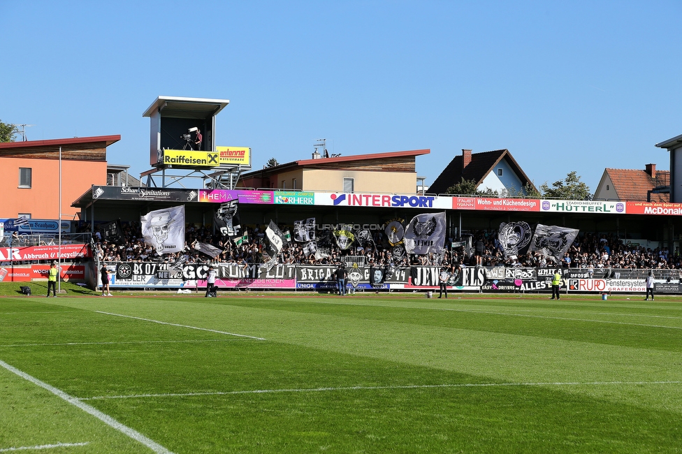 Hartberg - Sturm Graz
Oesterreichische Fussball Bundesliga, 10. Runde, TSV Hartberg - SK Sturm Graz, Arena Hartberg, 03.10.2021. 

Foto zeigt Fans von Sturm
