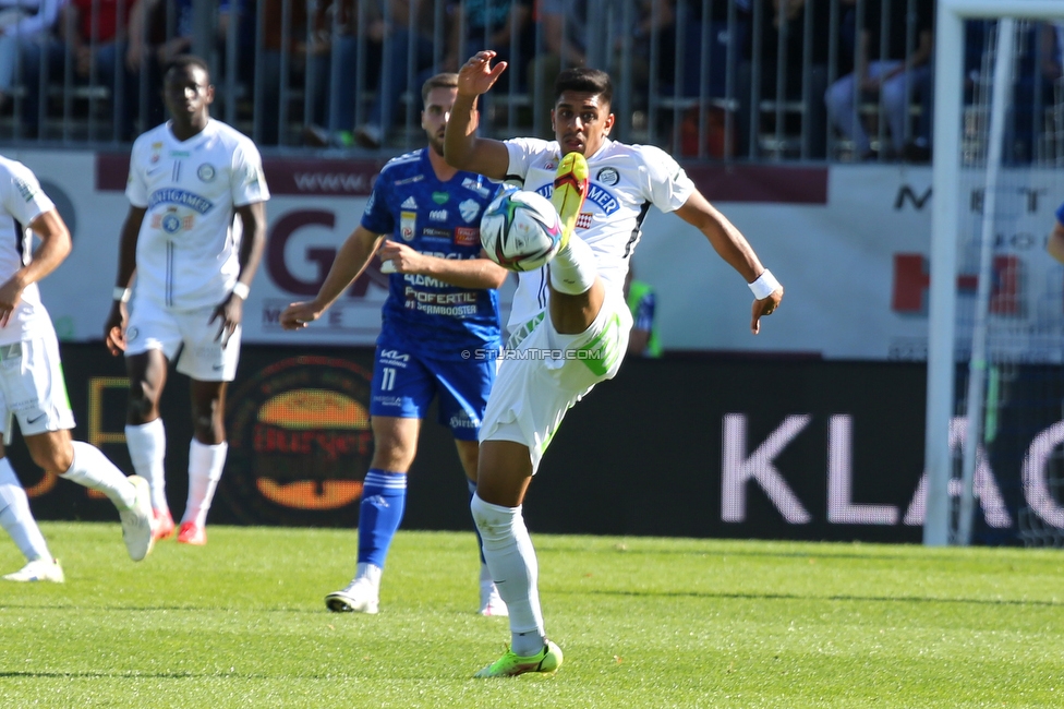 Hartberg - Sturm Graz
Oesterreichische Fussball Bundesliga, 10. Runde, TSV Hartberg - SK Sturm Graz, Arena Hartberg, 03.10.2021. 

Foto zeigt Manprit Sarkaria (Sturm)
