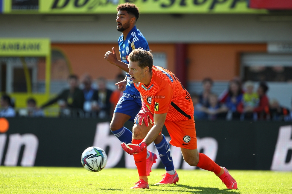 Hartberg - Sturm Graz
Oesterreichische Fussball Bundesliga, 10. Runde, TSV Hartberg - SK Sturm Graz, Arena Hartberg, 03.10.2021. 

Foto zeigt Joerg Siebenhandl (Sturm)
