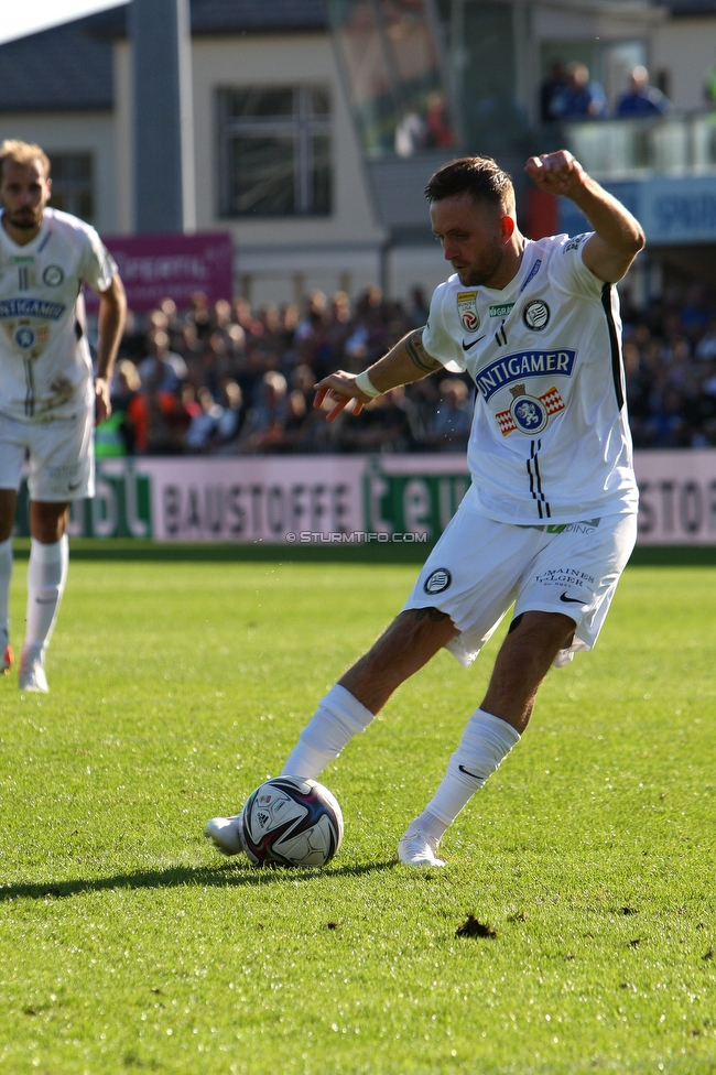 Hartberg - Sturm Graz
Oesterreichische Fussball Bundesliga, 10. Runde, TSV Hartberg - SK Sturm Graz, Arena Hartberg, 03.10.2021. 

Foto zeigt Jakob Jantscher (Sturm)
Schlüsselwörter: elfmeter