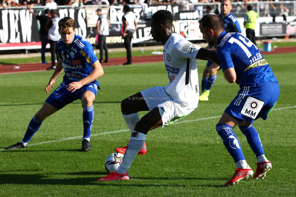 Hartberg - Sturm Graz
Oesterreichische Fussball Bundesliga, 10. Runde, TSV Hartberg - SK Sturm Graz, Arena Hartberg, 03.10.2021. 

Foto zeigt Kelvin Yeboah (Sturm)
