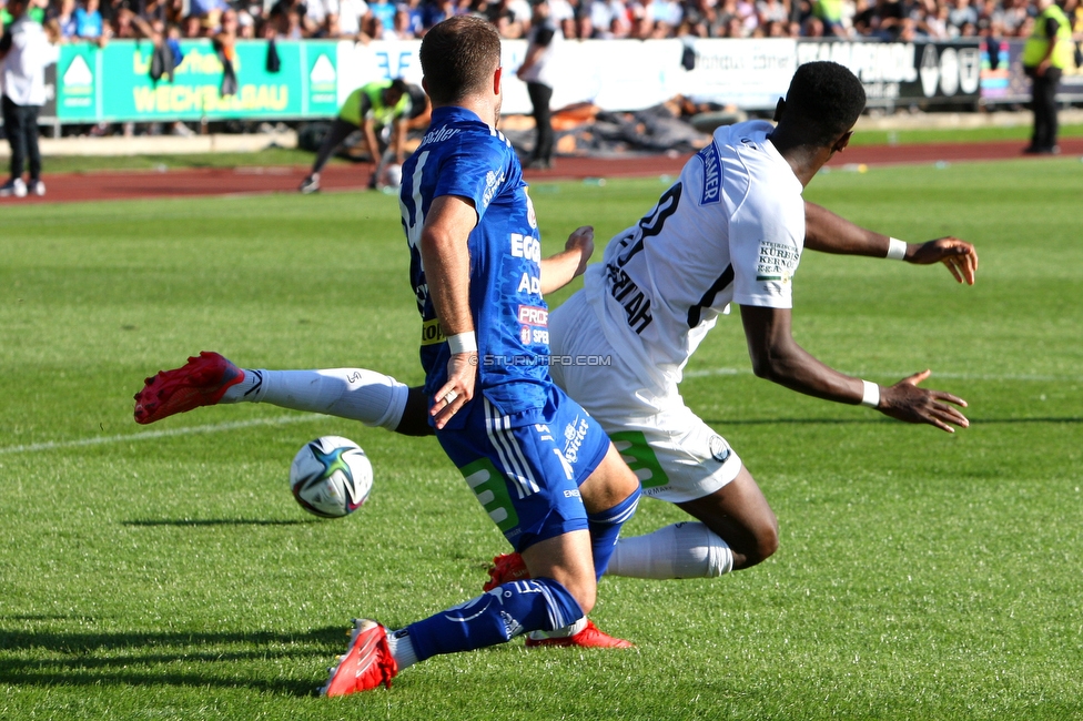 Hartberg - Sturm Graz
Oesterreichische Fussball Bundesliga, 10. Runde, TSV Hartberg - SK Sturm Graz, Arena Hartberg, 03.10.2021. 

Foto zeigt Kelvin Yeboah (Sturm)
