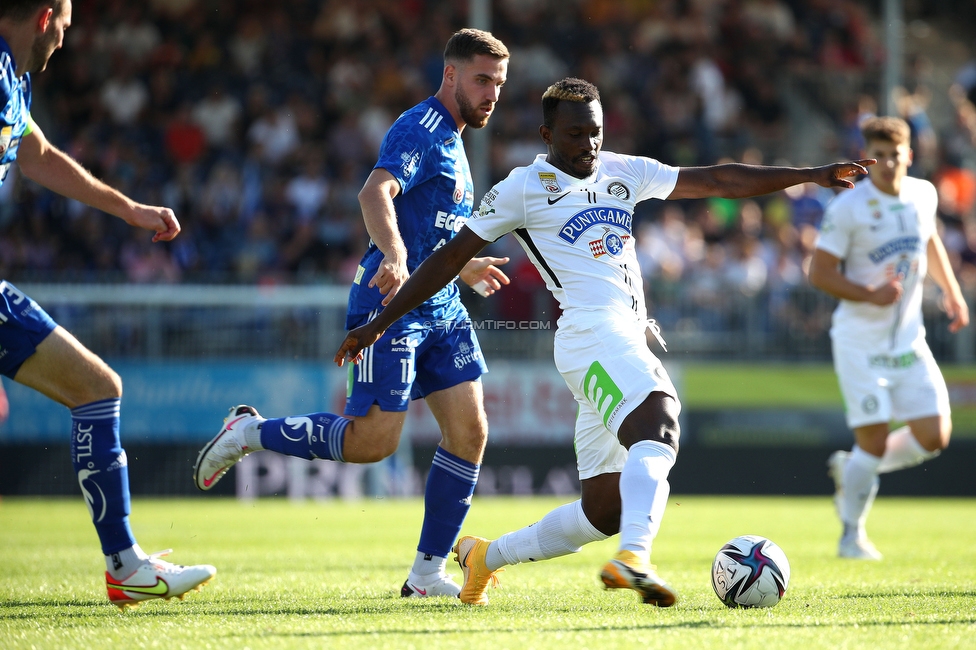 Hartberg - Sturm Graz
Oesterreichische Fussball Bundesliga, 10. Runde, TSV Hartberg - SK Sturm Graz, Arena Hartberg, 03.10.2021. 

Foto zeigt Anderson Niangbo (Sturm)
