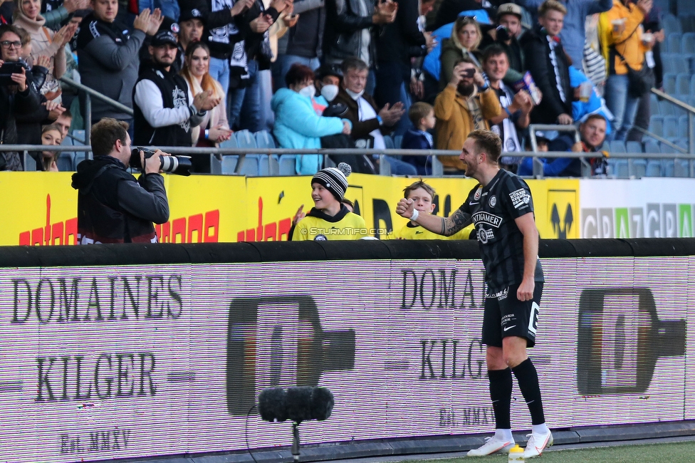 Sturm Graz - Ried
Oesterreichische Fussball Bundesliga, 11. Runde, SK Sturm Graz - SV Ried, Stadion Liebenau Graz, 17.10.2021. 

Foto zeigt Jakob Jantscher (Sturm)
Schlüsselwörter: torjubel