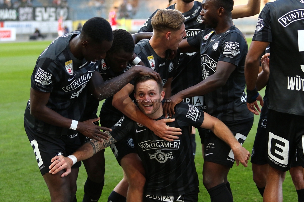 Sturm Graz - Ried
Oesterreichische Fussball Bundesliga, 11. Runde, SK Sturm Graz - SV Ried, Stadion Liebenau Graz, 17.10.2021. 

Foto zeigt Jakob Jantscher (Sturm)
Schlüsselwörter: torjubel