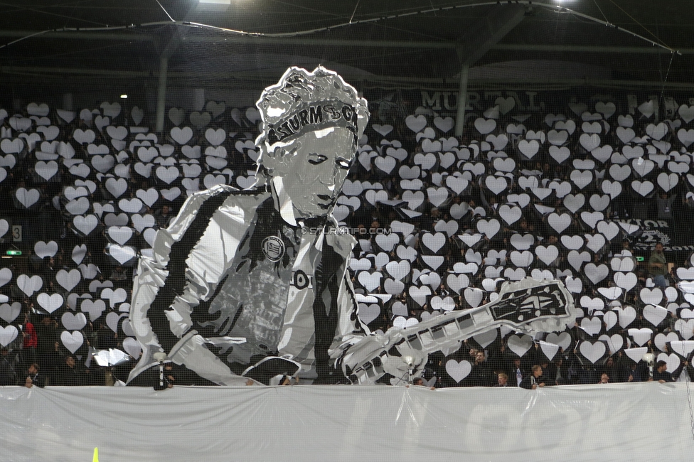 Sturm Graz - Real Sociedad
UEFA Europa League Gruppenphase 3. Spieltag, SK Sturm Graz - Real Sociedad, Stadion Liebenau, Graz, 21.10.2021. 

Foto zeigt Fans von Sturm mit einer Choreografie
