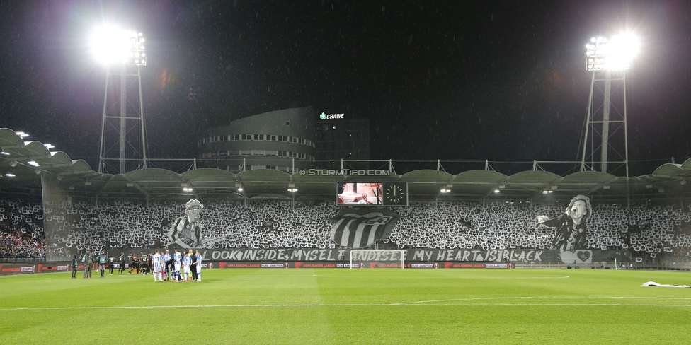 Sturm Graz - Real Sociedad
UEFA Europa League Gruppenphase 3. Spieltag, SK Sturm Graz - Real Sociedad, Stadion Liebenau, Graz, 21.10.2021. 

Foto zeigt Fans von Sturm mit einer Choreografie
