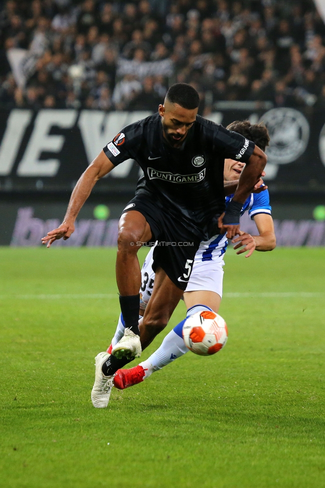 Sturm Graz - Real Sociedad
UEFA Europa League Gruppenphase 3. Spieltag, SK Sturm Graz - Real Sociedad, Stadion Liebenau, Graz, 21.10.2021. 

Foto zeigt Gregory Wuethrich (Sturm)
