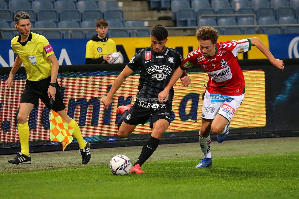 Sturm Graz - Ried
OEFB Cup, 3. Runde, SK Sturm Graz - SV Ried, Stadion Liebenau Graz, 27.10.2021. 

Foto zeigt Jusuf Gazibegovic (Sturm)
