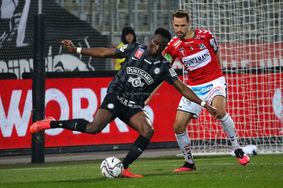 Sturm Graz - Ried
OEFB Cup, 3. Runde, SK Sturm Graz - SV Ried, Stadion Liebenau Graz, 27.10.2021. 

Foto zeigt Kelvin Yeboah (Sturm)
