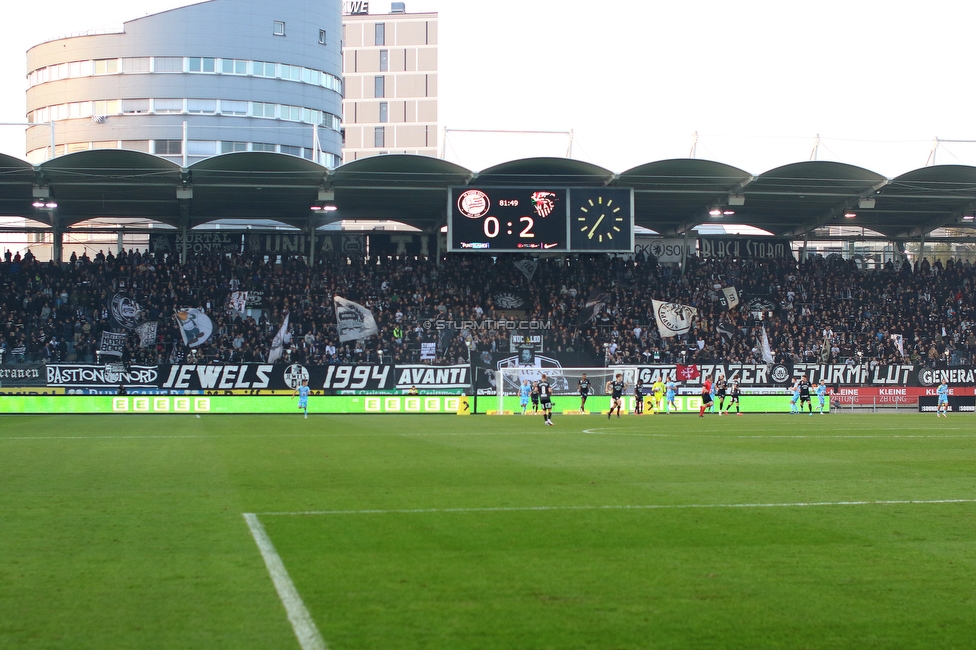 Sturm Graz - Wolfsberg
Oesterreichische Fussball Bundesliga, 13. Runde, SK Sturm Graz - Wolfsberger AC, Stadion Liebenau Graz, 31.10.2021. 

Foto zeigt Fans von Sturm
