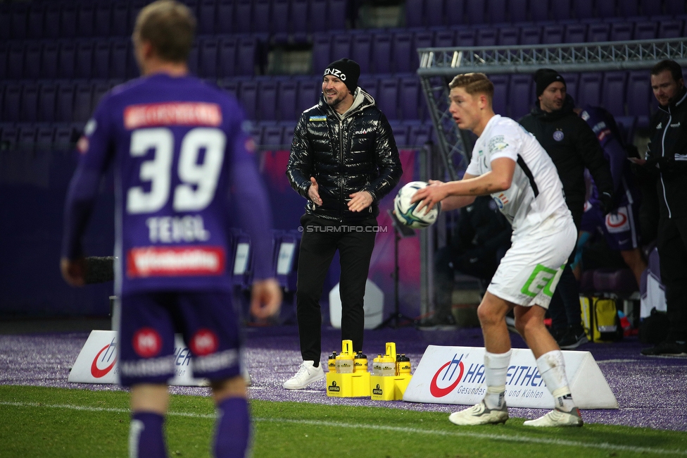 Austria Wien - Sturm Graz
Oesterreichische Fussball Bundesliga, 16. Runde, FK Austria Wien - SK Sturm Graz, Franz Horr Stadion Wien, 28.11.2021. 

Foto zeigt Christian Ilzer (Cheftrainer Sturm) und Alexander Prass (Sturm)
