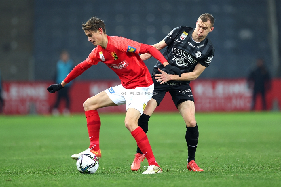 Sturm Graz - Admira Wacker
Oesterreichische Fussball Bundesliga, 17. Runde, SK Sturm Graz - FC Admira Wacker, Stadion Liebenau Graz, 04.12.2021. 

Foto zeigt Lukas Jaeger (Sturm)
