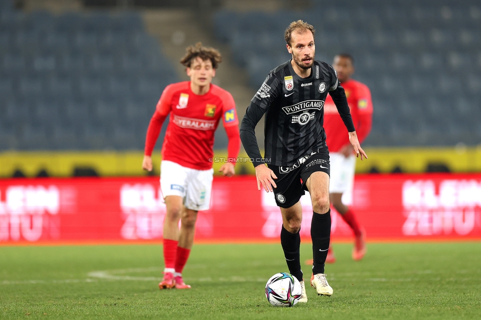 Sturm Graz - Admira Wacker
Oesterreichische Fussball Bundesliga, 17. Runde, SK Sturm Graz - FC Admira Wacker, Stadion Liebenau Graz, 04.12.2021. 

Foto zeigt Jon Gorenc-Stankovic (Sturm)
