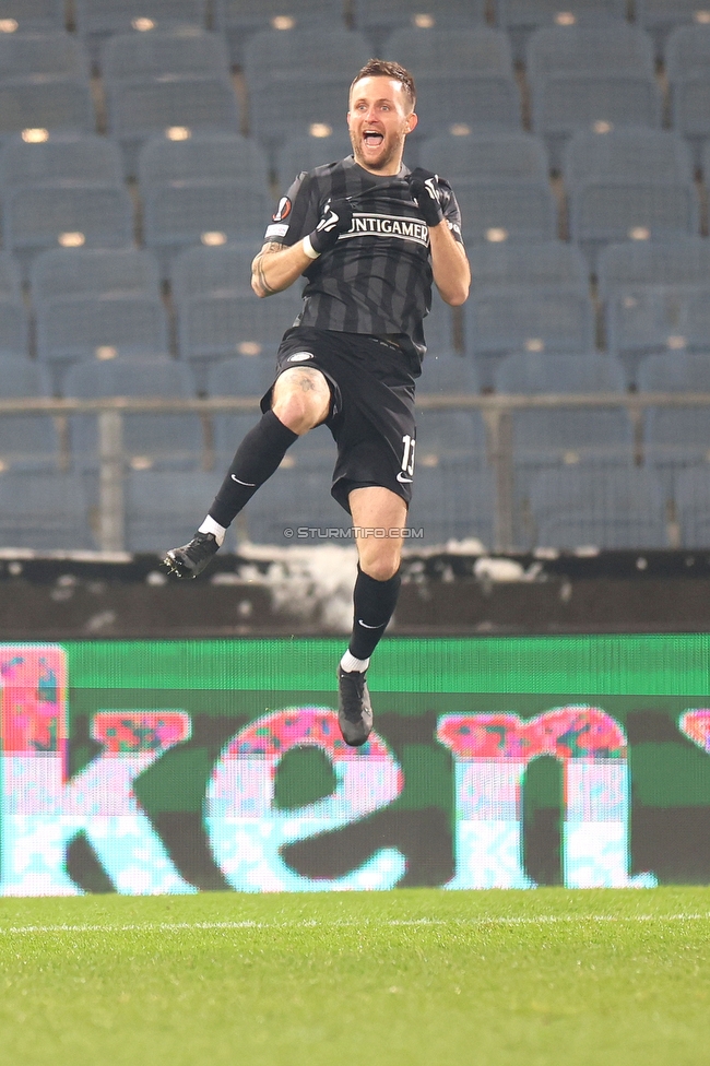 Sturm Graz - Monaco
UEFA Europa League Gruppenphase 6. Spieltag, SK Sturm Graz - AS Monaco, Stadion Liebenau Graz, 09.12.2021. 

Foto zeigt Jakob Jantscher (Sturm)
Schlüsselwörter: torjubel