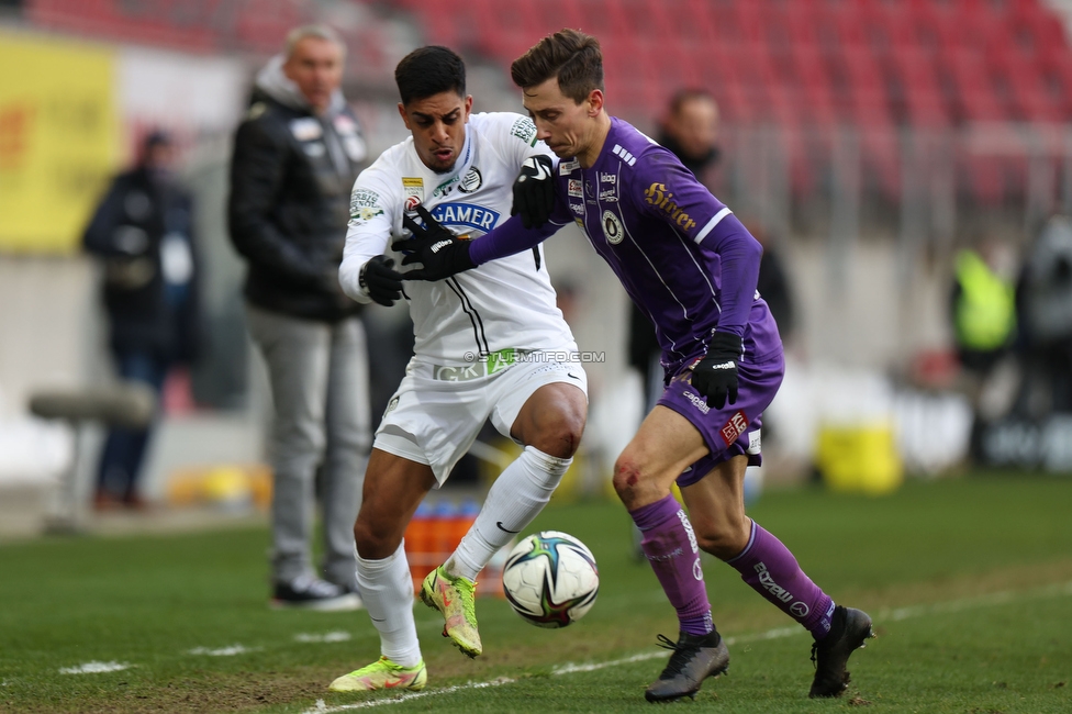 Austria Klagenfurt - Sturm Graz
Oesterreichische Fussball Bundesliga, 18. Runde, SK Austria Klagenfurt - SK Sturm Graz, Woerthersee Stadion Klagenfurt, 12.12.2021. 

Foto zeigt Manprit Sarkaria (Sturm)
