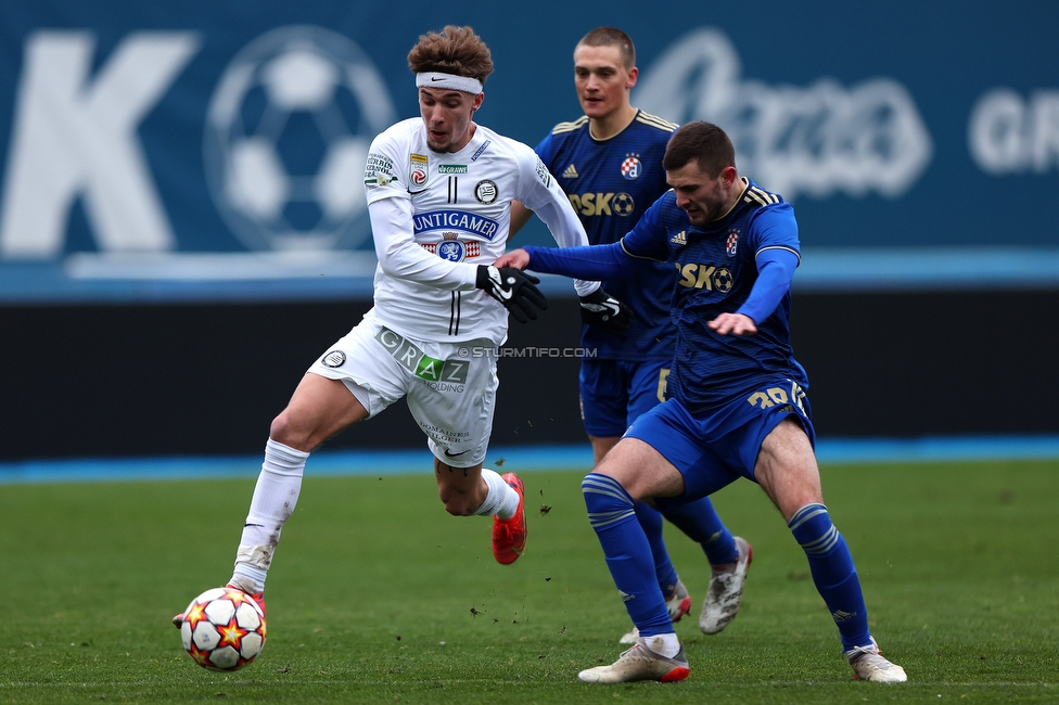 Dinamo Zagreb - Sturm Graz
Testspiel, Dinamo Zagreb - SK Sturm Graz, Stadion Maksimir Zagreb, 23.01.2022. 

Foto zeigt Christoph Lang (Sturm)
