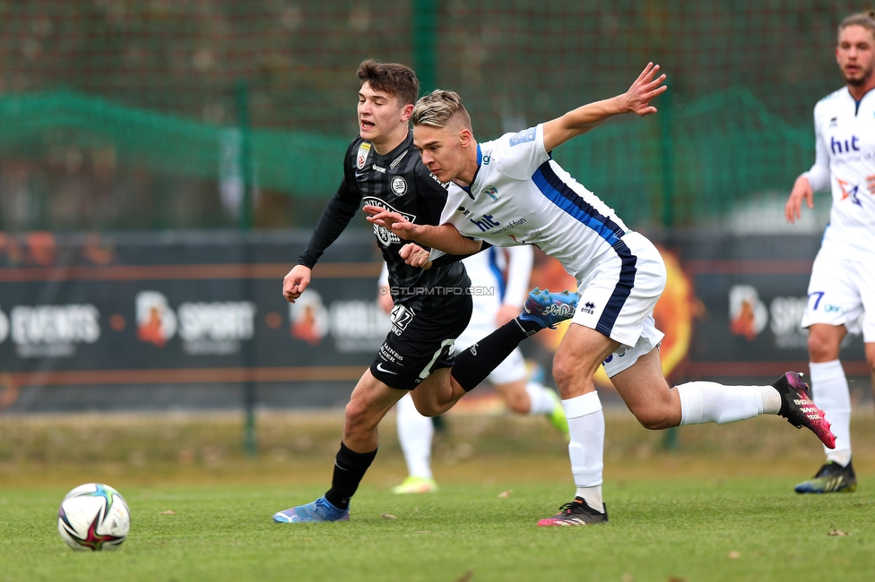 Sturm Graz - Gorica
Testspiel, SK Sturm Graz - ND Gorica, Sportlplatz Catez, 29.01.2022. 

Foto zeigt Moritz Wels (Sturm)
