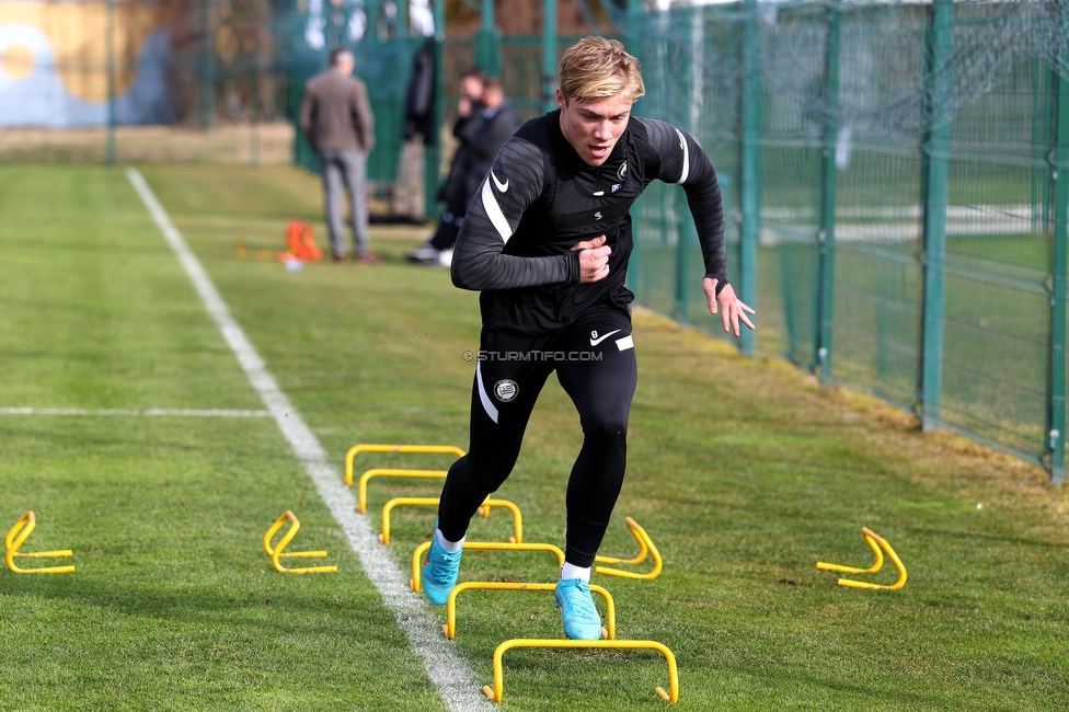 Sturm Graz - Radomlje
Testspiel, SK Sturm Graz - NK Radomlje, Sportlplatz Catez, 29.01.2022. 

Foto zeigt Rasmus Hoejlund (Sturm)
