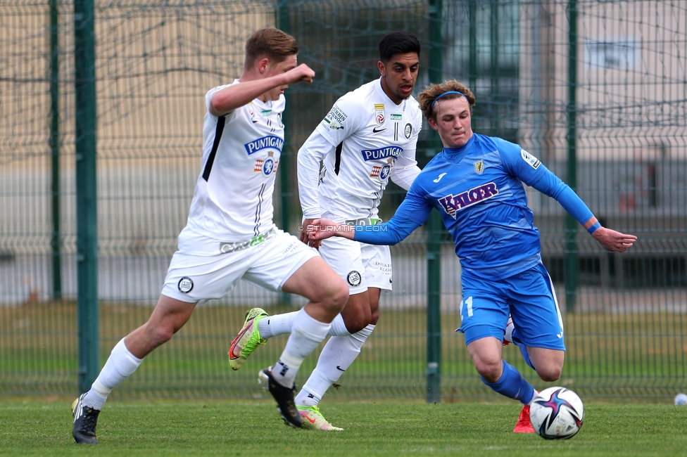 Sturm Graz - Radomlje
Testspiel, SK Sturm Graz - NK Radomlje, Sportlplatz Catez, 29.01.2022. 

Foto zeigt Alexander Prass (Sturm) und Manprit Sarkaria (Sturm)
