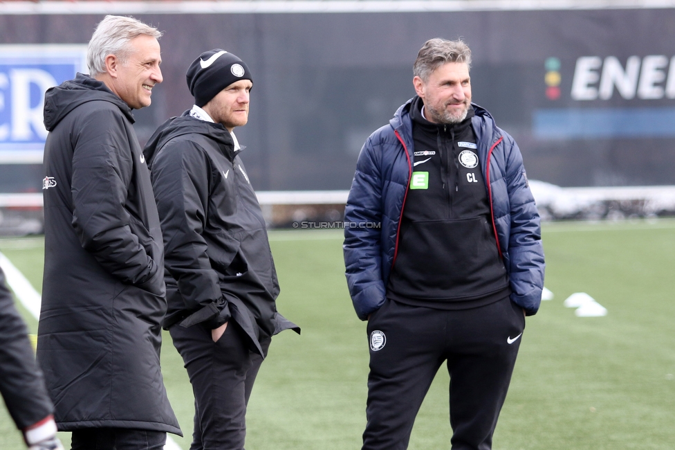 Sturm Damen - Krottendorf
Testspiel, SK Sturm Graz Damen - Wildcats Krottendorf, Trainingszentrum, 29.01.2022. 

Foto zeigt Mario Karner (Sektionsleiter Sturm Damen) und Christian Lang (Cheftrainer Sturm Damen)
