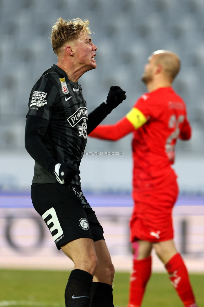 WSG Tirol - Sturm Graz
Oesterreichische Fussball Bundesliga, 19. Runde, WSG Tirol - SK Sturm Graz, Tivoli Neu Innsbruck, 12.02.2022. 

Foto zeigt Rasmus Hoejlund (Sturm)
