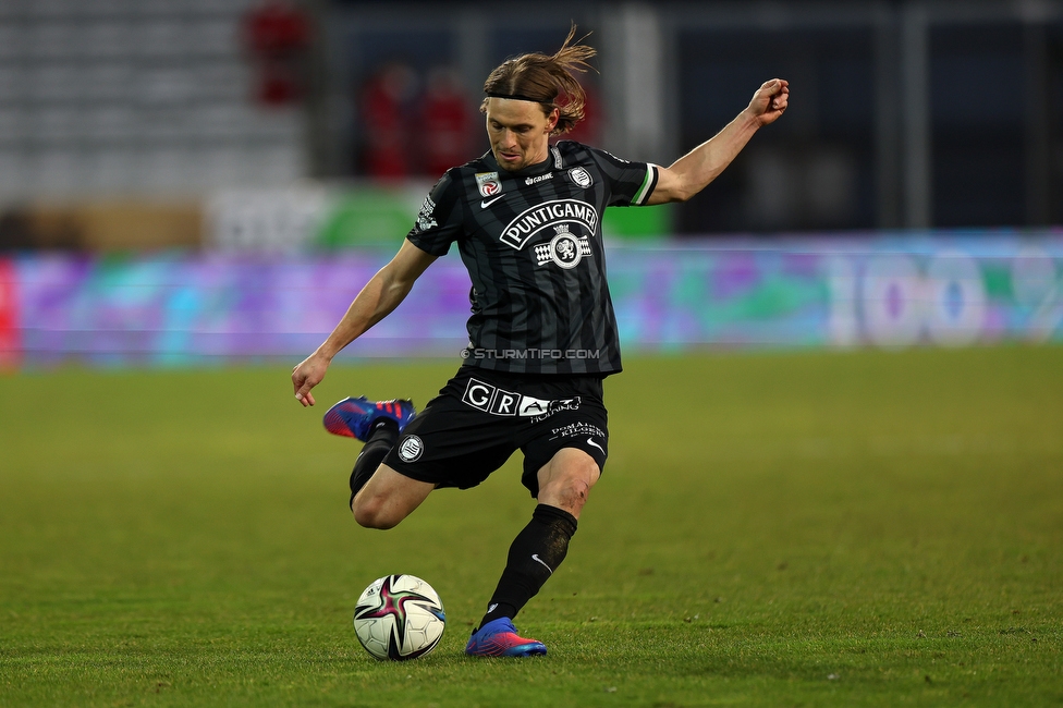 WSG Tirol - Sturm Graz
Oesterreichische Fussball Bundesliga, 19. Runde, WSG Tirol - SK Sturm Graz, Tivoli Neu Innsbruck, 12.02.2022. 

Foto zeigt Stefan Hierlaender (Sturm)
