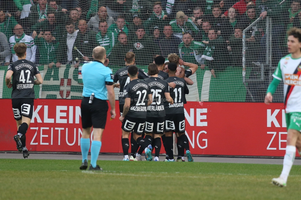 Sturm Graz - Rapid Wien
Oesterreichische Fussball Bundesliga, 20. Runde, SK Sturm Graz - SK Rapid Wien, Stadion Liebenau Graz, 20.02.2022. 

Foto zeigt Jon Gorenc-Stankovic (Sturm), Jusuf Gazibegovic (Sturm), Stefan Hierlaender (Sturm), Rasmus Hoejlund (Sturm) und Manprit Sarkaria (Sturm)
Schlüsselwörter: torjubel