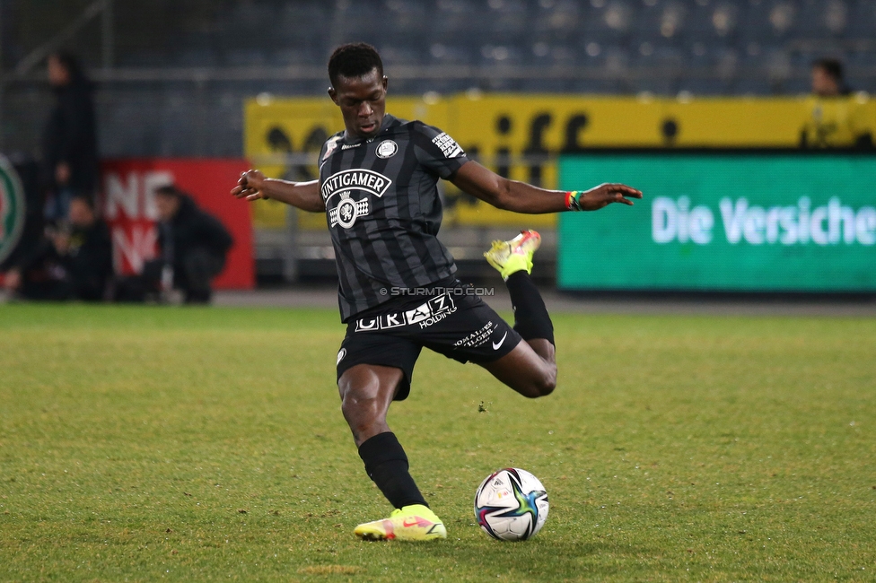 Sturm Graz - Rapid Wien
Oesterreichische Fussball Bundesliga, 20. Runde, SK Sturm Graz - SK Rapid Wien, Stadion Liebenau Graz, 20.02.2022. 

Foto zeigt Amadou Dante (Sturm)
