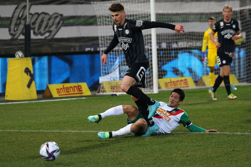 Sturm Graz - Rapid Wien
Oesterreichische Fussball Bundesliga, 20. Runde, SK Sturm Graz - SK Rapid Wien, Stadion Liebenau Graz, 20.02.2022. 

Foto zeigt Ivan Ljubic (Sturm)
